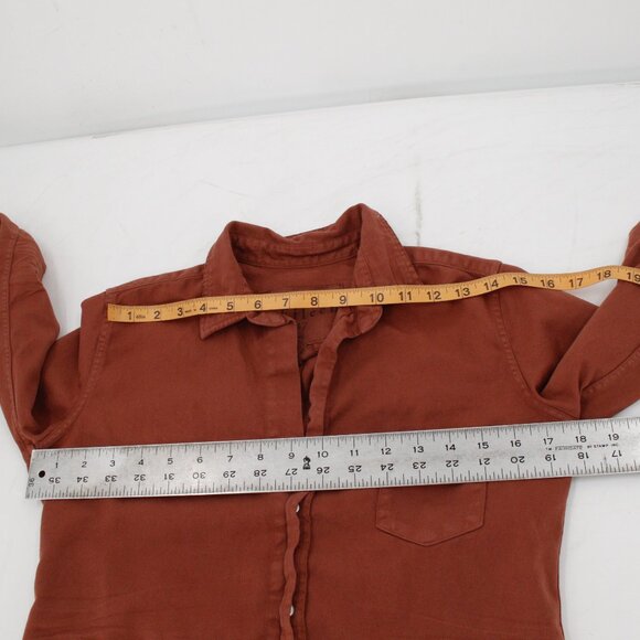 Frank & Eileen Top Womens XS Barry Cotton Long Sleeve Button Up destroyed hem - Picture 11 of 11